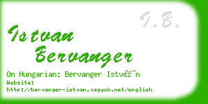 istvan bervanger business card